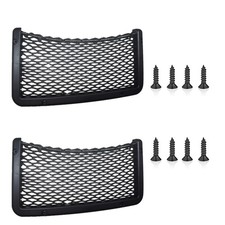 2Pcs Car Storage Net Pocket, 3.1x7.8 in ABS Plastic Frame Rear Seat Nylon Car...