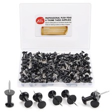 Yalis Push Pins 100-count Black Thumb Tacks Standard Dark Standard,