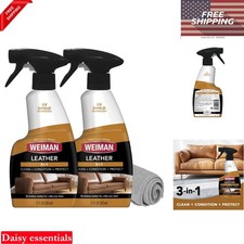 Leather Cleaner Conditioner 12oz Pack of 2 UV Protection for Couches Shoes Pu...