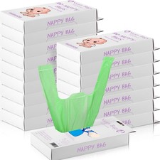 1600 Count Baby Disposable Diaper Bags Scented Diaper Sacks with Tie Handle D...