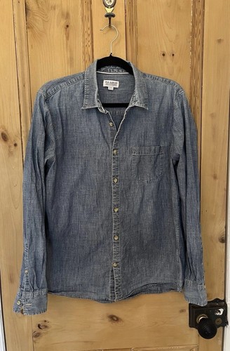 PULL&BEAR mens Shirt Top Size L Blue DENIM Long Sleeved Cotton and Men's