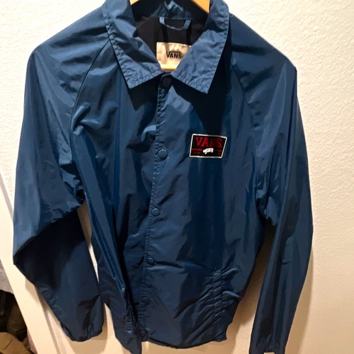 VANS Men’s Blue Solid Snap Front Short Jacket w/ Pockets, Size M - product listing photo