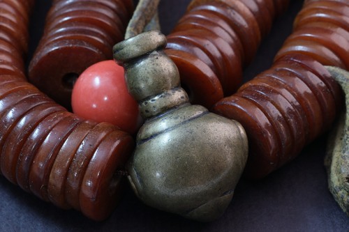 Genuine Old Tibetan Buddhist Tantric Ritual Kapala Bead Rosary Mala Necklace DZI - Picture 14 of 24