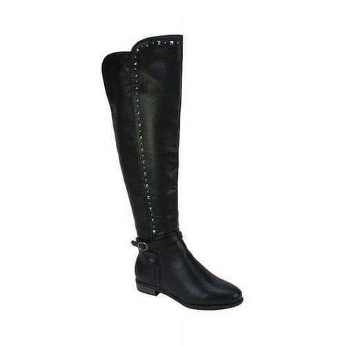 Rialto Women's Ferrell Black Smooth Studded Knee High Boot Size 5M New With Box - Bild 1 von 4