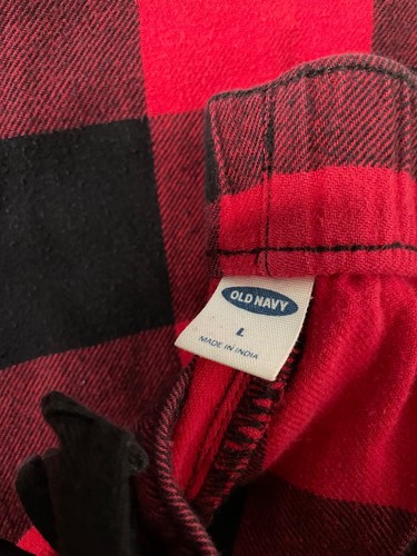 Mens Old Navy Plaid Cotton Pajama Pants Red Black size Large - Picture 4 of 4