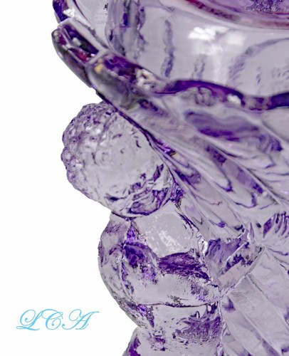 Elegante FIGURATIVA amatista color sol ORNAMENTADO Y ÚNICA BOTELLA DE PERFUME ANTIGUO - Imagen 5 de 5