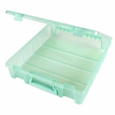 Super Satchel 1-Compartment Box Translucent Mint Art Supplies Organizer DIY
