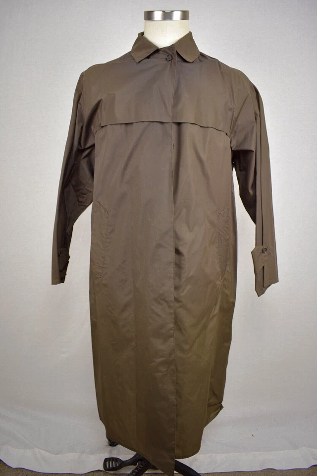 1960-70-е Maritex Однотонный Коричневый Синтетический Материал Три Кнопки Дождевик Размер: 42S - Изображение 3 из 4