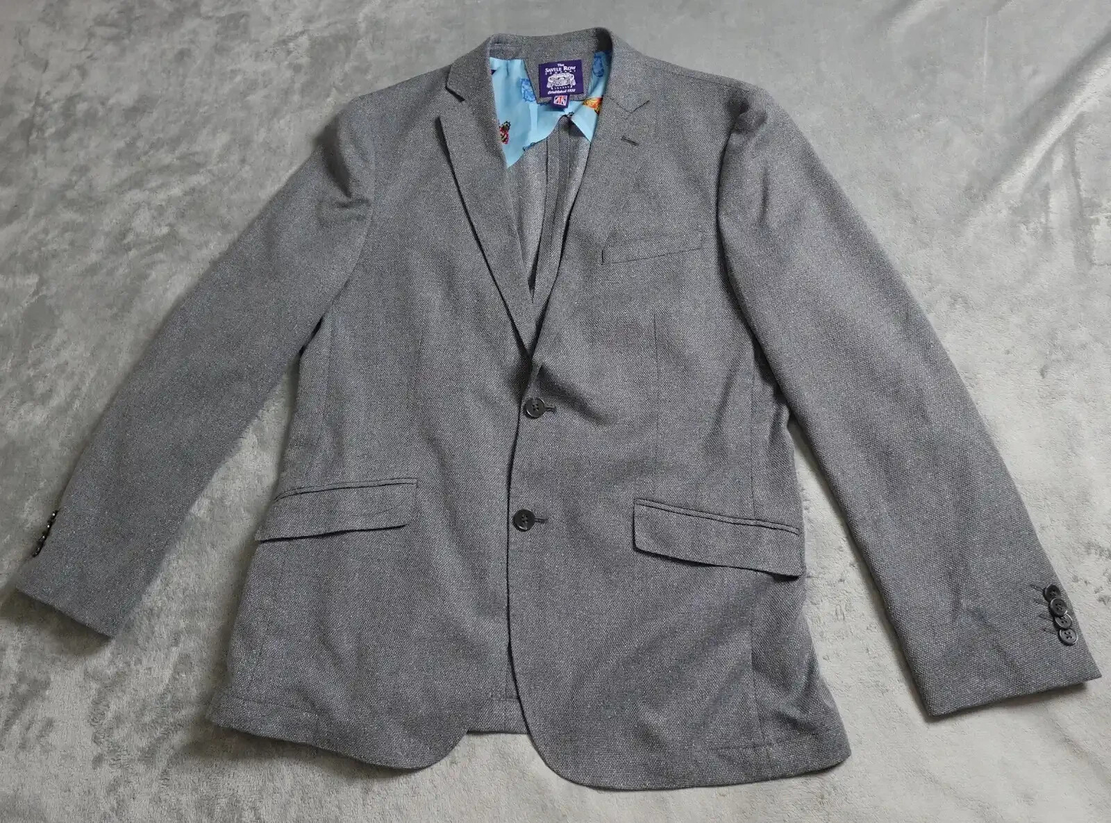 Savile Fila Tuta Giacca Blazer Uomo Taglia 42R Grigio Shoreditch Monopetto