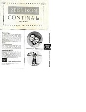 ZEISS IKON 2 VINTAGE GERMAN LANGUAGE MANUALS