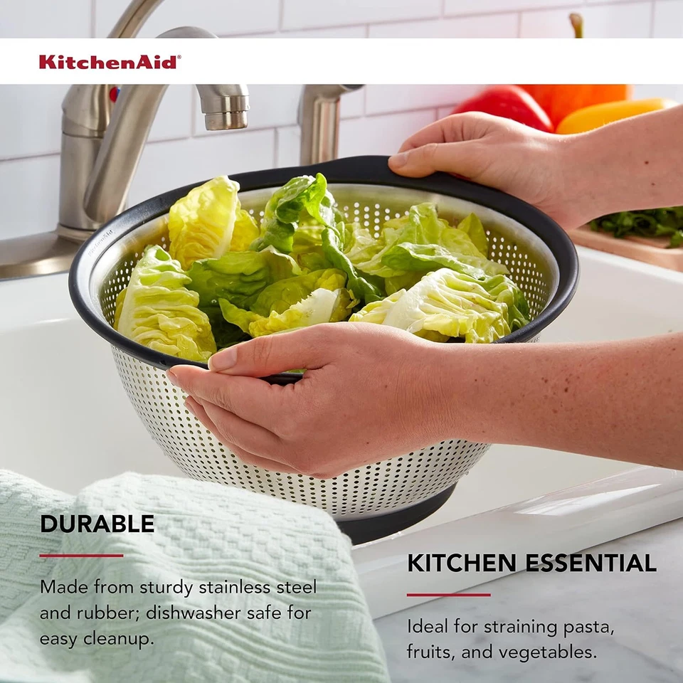 Coador KitchenAid Gourmet aço inoxidável, 5 quartos, preto - Imagem 3 de 4