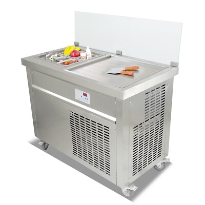 Commercial Fried ice Cream Machine Square Pan with 6pcs refrigerated tanks