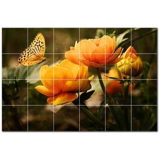Butterfly Ceramic Tile Wall Mural PT500306. 25.5" W x 17" H 24 4.25 tiles