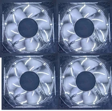 Enermax 80mm x 25mm Twister Bearing White LED Computer Case 3-pin Fan (Set of 4)
