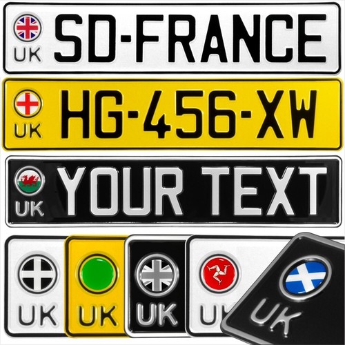 UK Pressed Number Plates Replica Show Trucker Name Kids Door 3D Gel Round Badge - Picture 11 of 12