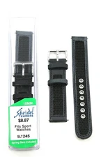 18MM BLACK SPEIDEL SPORT WATCH BAND! FLAT ENDS WITH SPRING PINS!