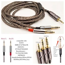 6N Occ ﻿Silver Plated Balanced Cable For SONY Denon Beyerdynamic HIFIMAN 4.6ft