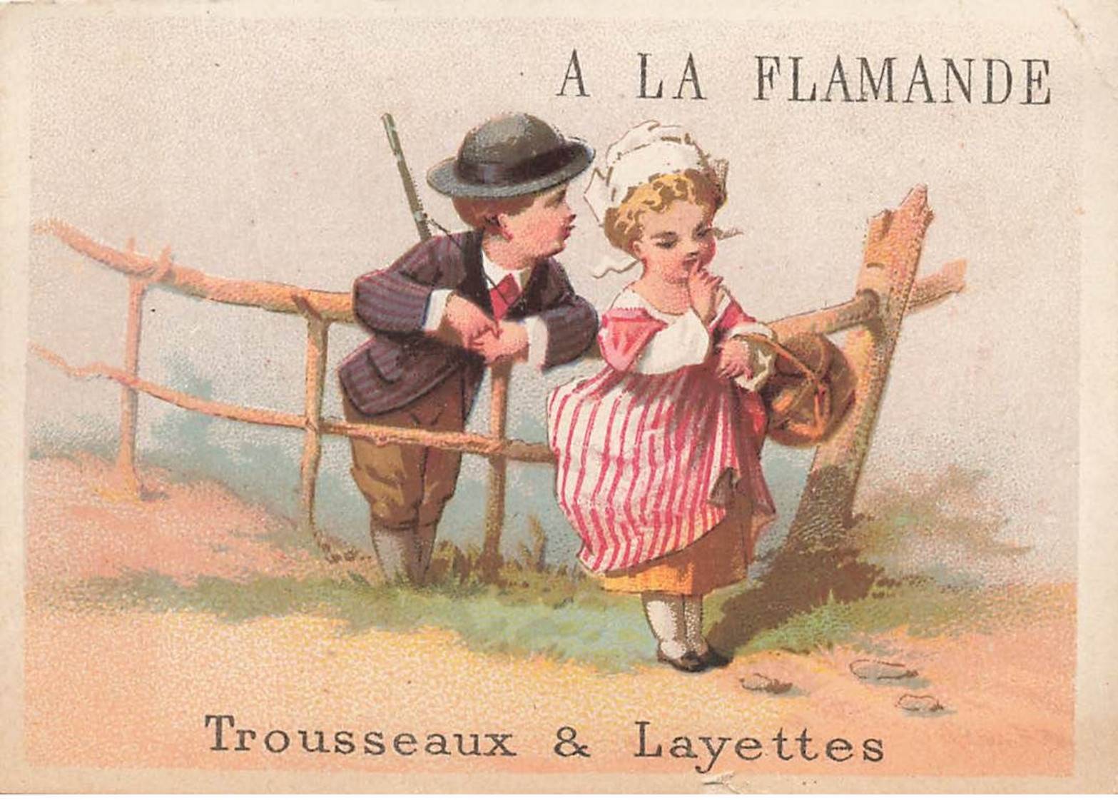 Cromo #MK40734 en La Flamenco Hombre A Sombrero Y Una Mujer Con Un Cesta