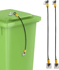 2 Pack Trash Can Locks Stainless Steel Outdoor Garbage Can Lids Lock Heavy Du...