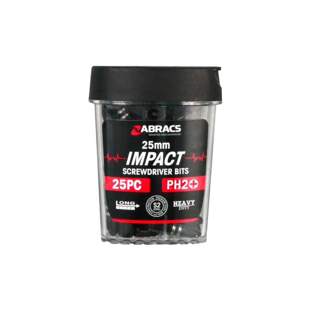 Abracs PH2 25mm Impact Driver Bits - 25pc Tub
