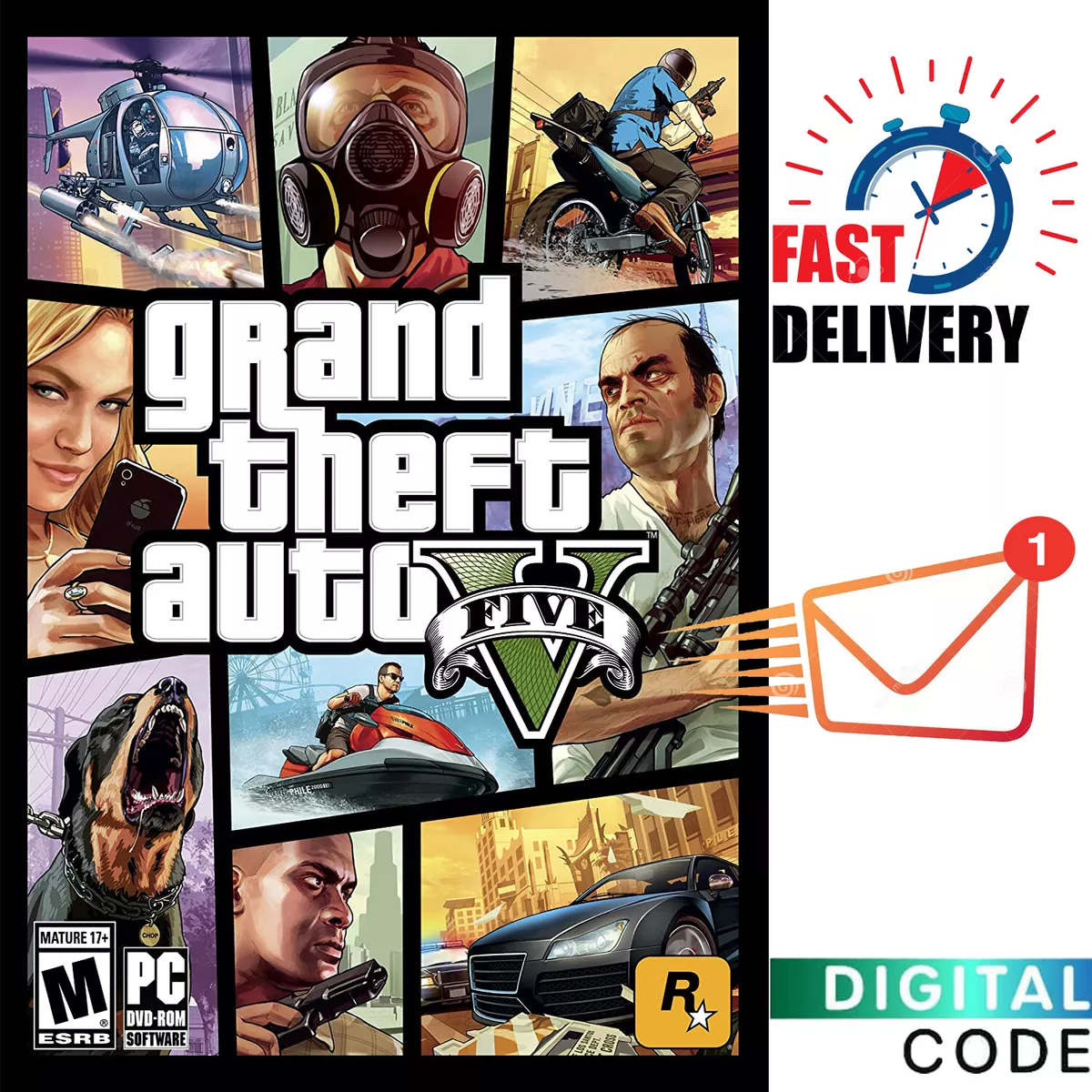 Grand Theft Auto V ROCKSTAR Download code only (No CD/DVD) Price