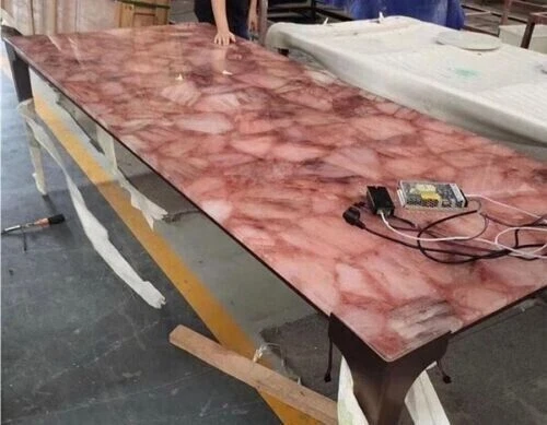 Custom Made Quartz Dining Table Gemstone Crystal Table Handmade