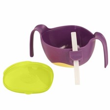 B.BOX bowl XL straw Purple Passion Splash Kids Feeding bowl White Packaging