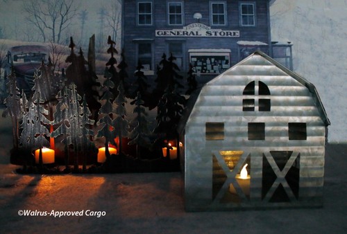 TARGET ILUMINADO GRANERO GALVANIZADO Y ÁRBOL DE METAL CANDELABRO -NUEVO- ¡DIJE ILUMINADOR! - Imagen 4 de 16