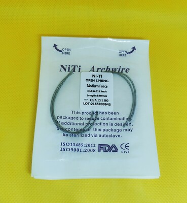 20Packs Dental Open Spring Orthodontic Niti Alloy 010/012*180mm Medium Force