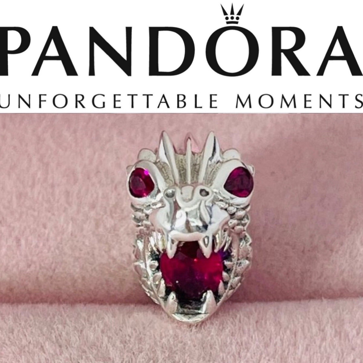 Retired Pandora Game Of Thrones Dragon Charm ~ Red Stone Mouth