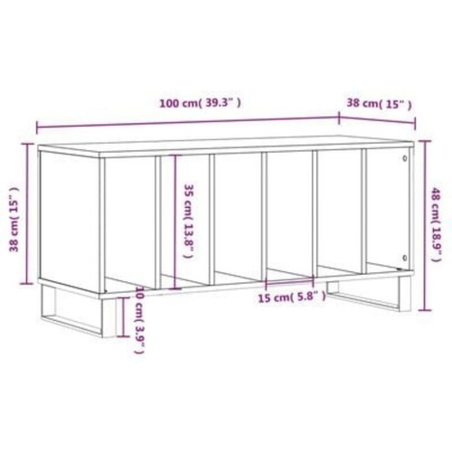 Record Cabinet Vinyl Media Storage Player Stand Sideboard Hallway Furniture Unit - Picture 8 of 29