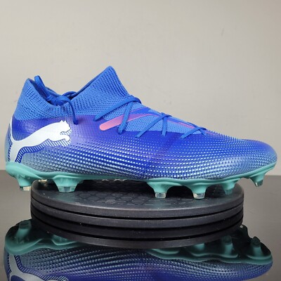 Puma Future 7 Match FG AG Soccer Cleats Shoes Blue Teal 107931 01 Men's Sz 11.5