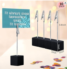 8 pcs Table Number Holder Name Place Card Holder Wedding Event Black 4.5"x1" New