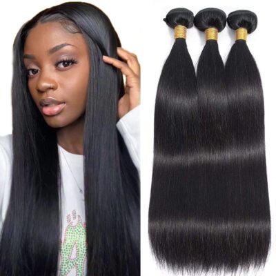 12A Human Hair Bundles Straight Bundles Weft Remy Virgin Hair Extensions Black