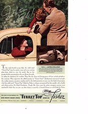 Publicité 1936 Fisher carrosserie tourelle haut automobile voitures anciennes annonce originale
