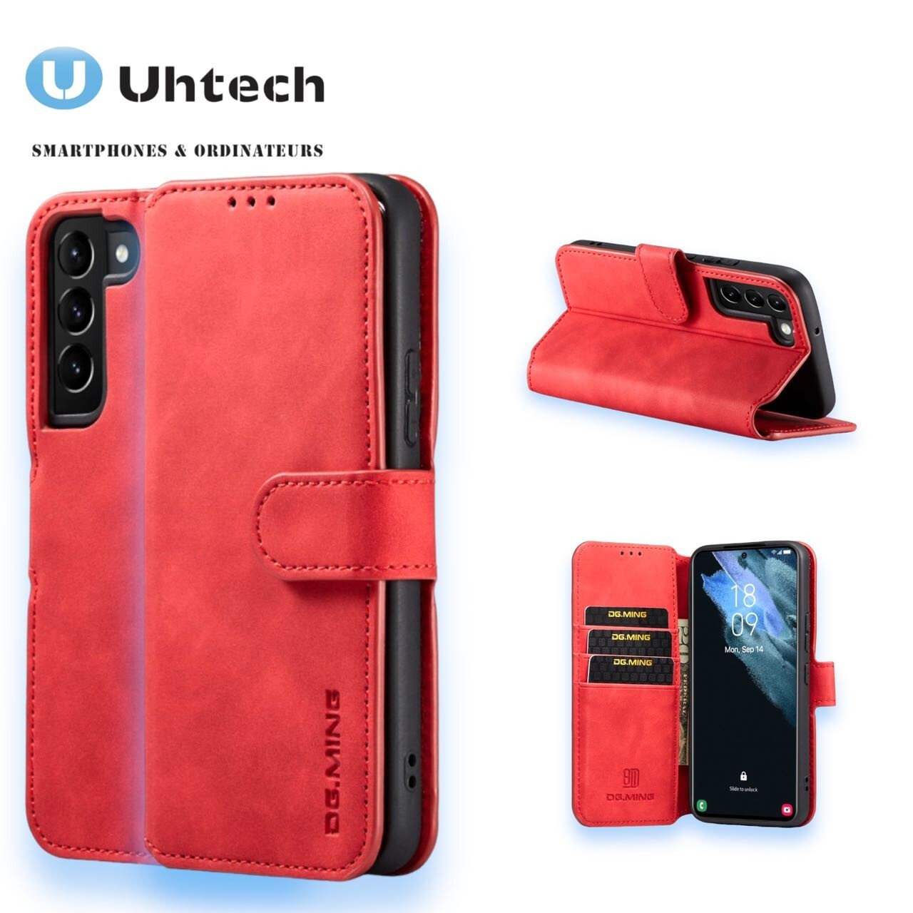 Housse protection Samsung Galaxy S22 Plus antichoc avec porte-carte et rabat
