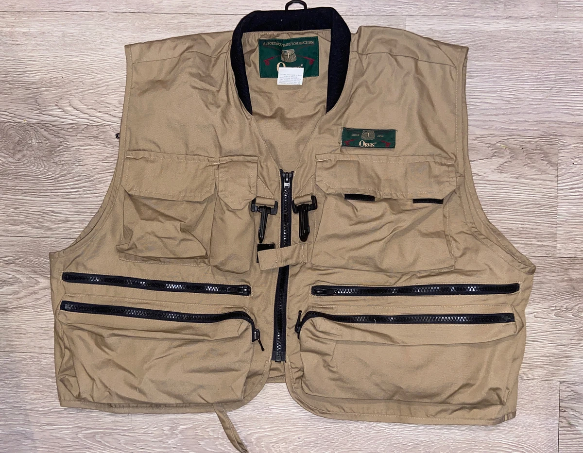 VINTAGE ORVIS FLY FISHING VEST SIZE MEDIUM MADE IN USA PRO NEAR