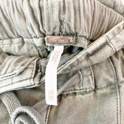 FREE PEOPLE Women’s Margate Pleated Paperbag Straight Leg Olive Green Pants XS - Picture 9 of 12