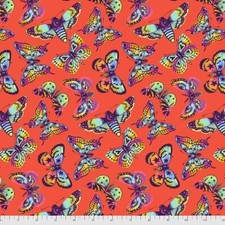 Fat Quarter Free Spirit Tula Pink "Daydreamer" Butterfly Kisses Papaya