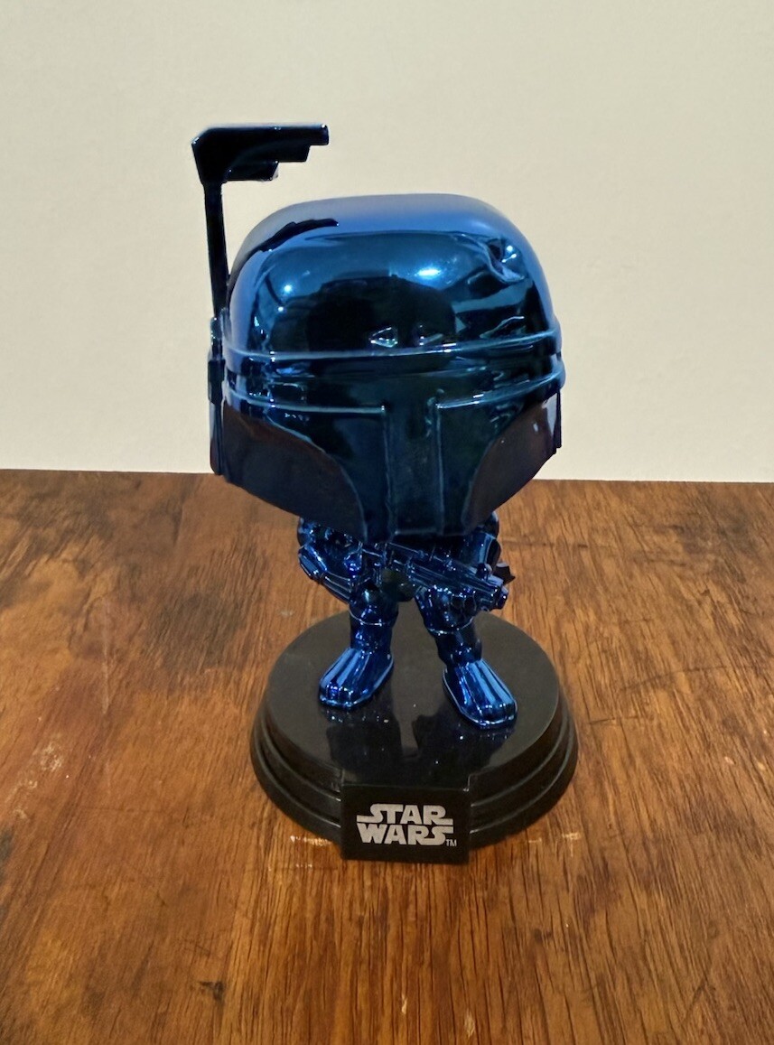 Funko Pop! Star Wars Boba Fett Blue/Chrome #297 Vinyl Figure Swc Exclusive