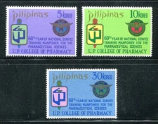 Philippines 1172-1174,MNH.Michel 1046-1048. College of Pharmacy,60th Ann.1972.