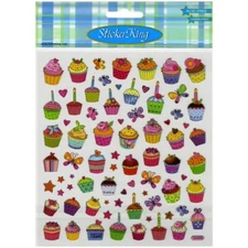 Crafts Stickers Sticker King Sweet Times Cupcakes Candles Butterflies Hearts