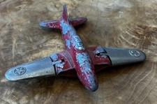 Vintage Hubley Kiddie Toy 430 Metal Folding Wing Airplane 6  Wingspan