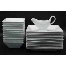 The Cellar Whiteware Square Coupe Cereal Bowl, Dinner Plate, Gravy Boat Macy's