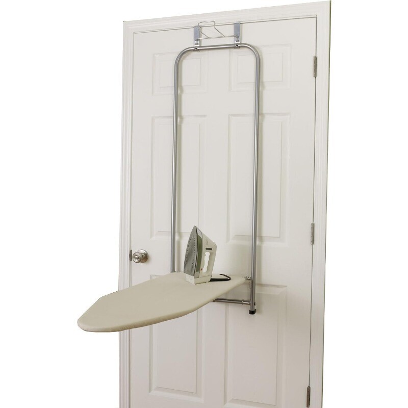 Ing Board With Iron Holder Natural Cotton Cover Silver