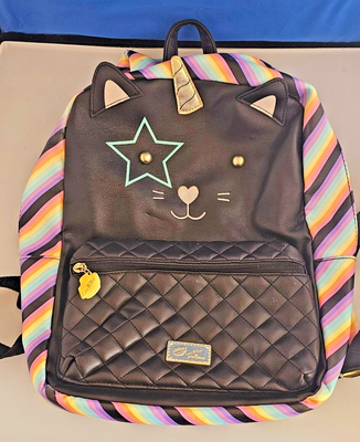 Betsy Johnson Rainbow Unicorn Cat backpack Betsey Johnson Mini Backpack Unicorn Cat Rainbow stripes  main image 2