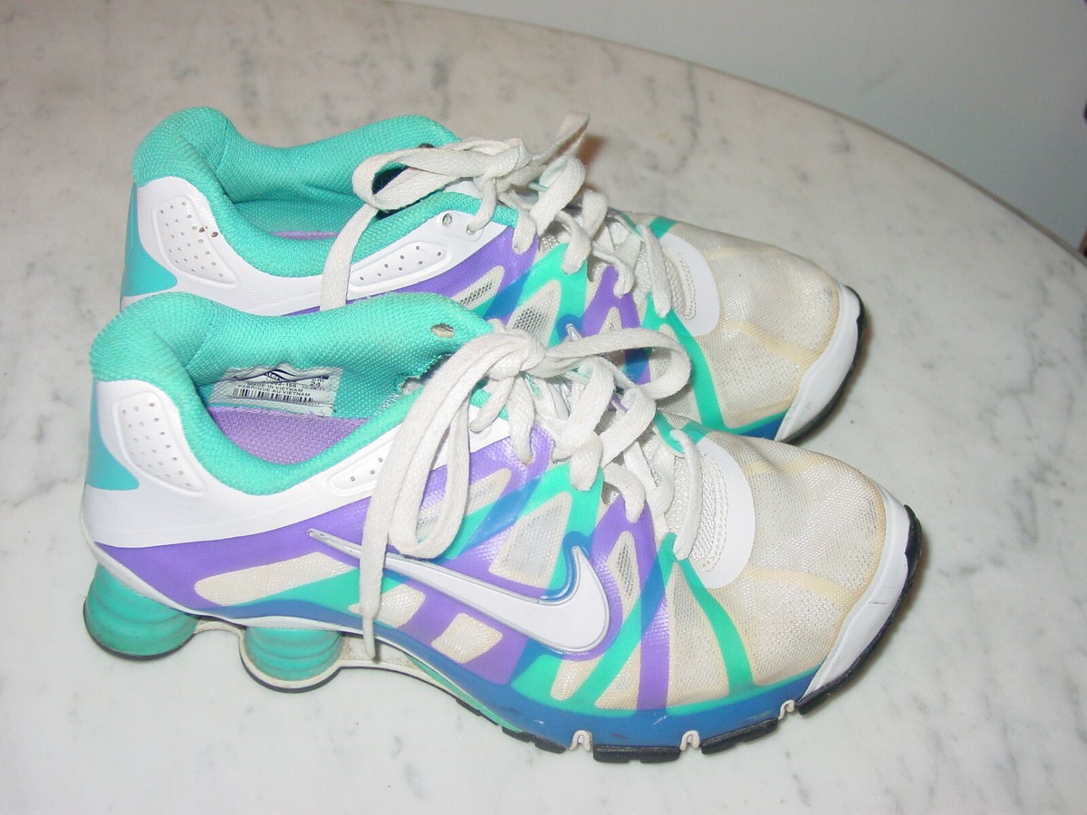 2011 Nike Shox Roadster+ White/Violet Pop/Current Blue Running