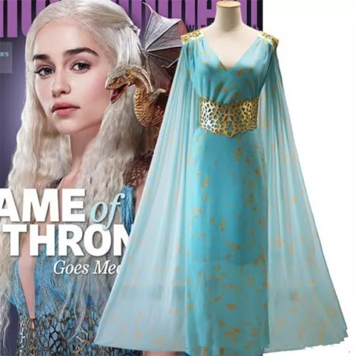 Game of Thrones Daenerys Targaryen Costume Dress Qarth Gown GOT Khaleesi Cosplay - Picture 1 of 6
