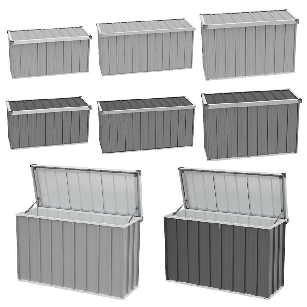 Large Outdoor Garden Storage Box Metal Plastic Chest Cushion
