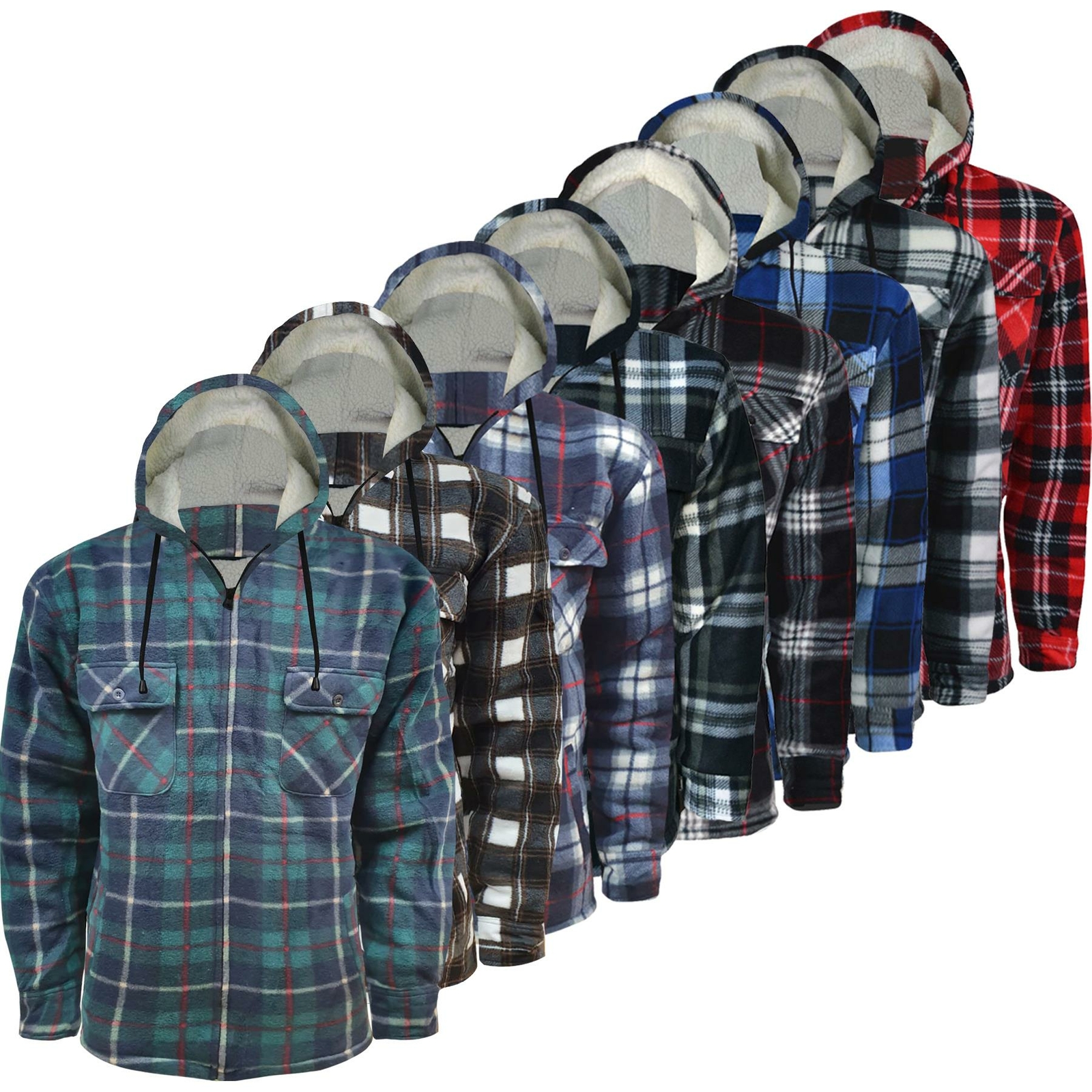 Mens Padded Thick Fleece Lined Sherpa 